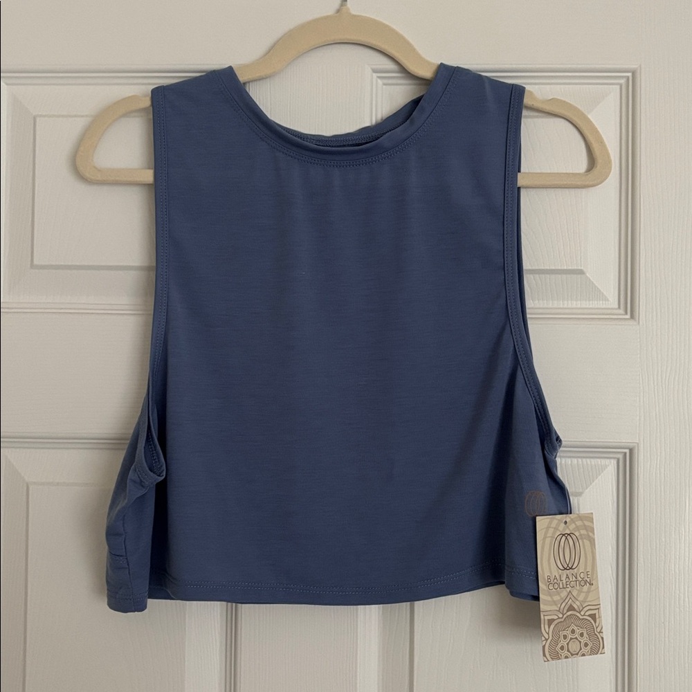 NWT Blue Sleeveless Crop Top